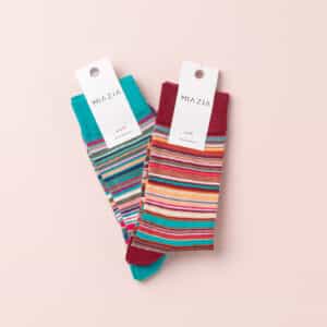 Pack 2 de paires de chaussettes ZIO CLASSIC - turquoise & bordeaux