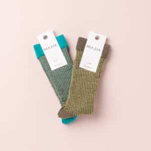 Pack de 2 paires de chaussettes - SAM LUREX  turquoise &amp; kaki