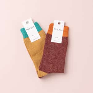 Pack de 2 paires de chaussettes - SUZY curry & bordeaux