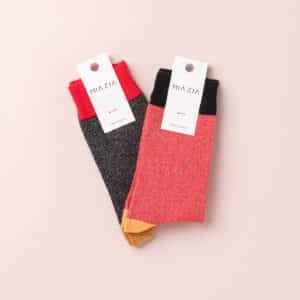 Pack de 2 paires de chaussettes - SUZY noir & rouge
