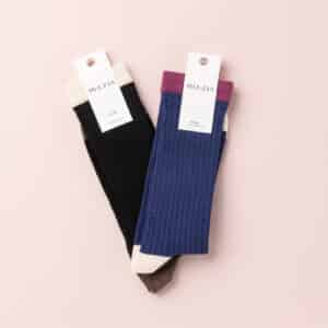chaussettes LUI UNI noir & bleu